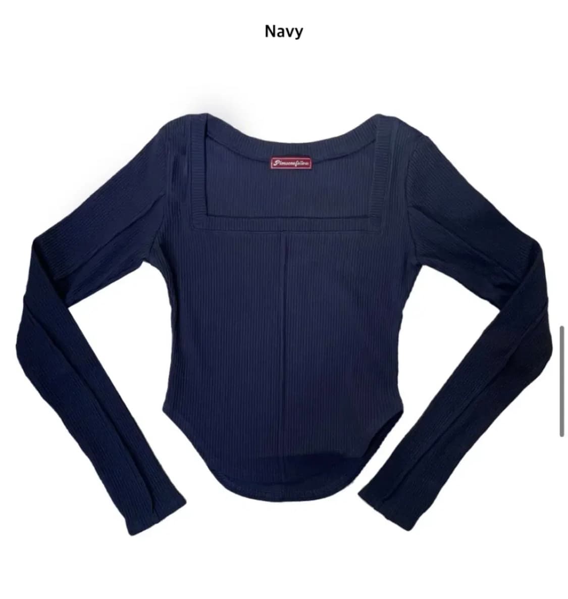 플리즈노팔로우 바비탑 스퀘어넥 네이비 상품이미지1