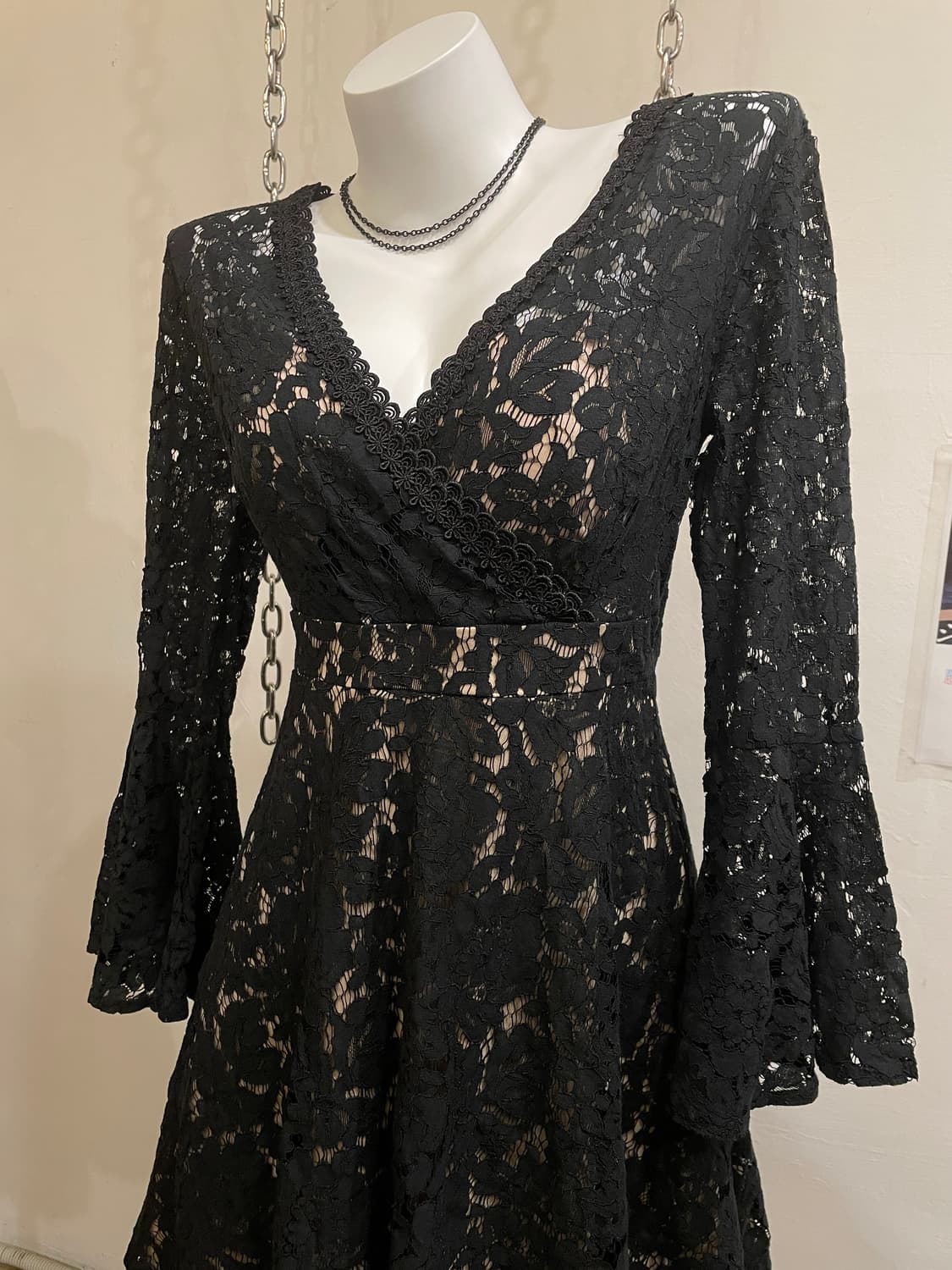 플라워 블랙 레이스 원피스 고딕 고스 펑크 오리엔탈 상품이미지2