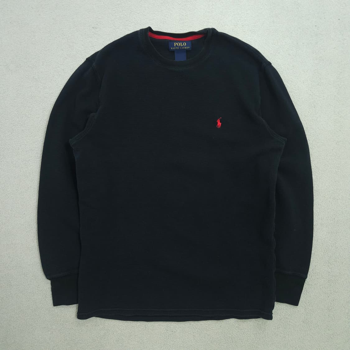 폴로 랄프 로렌 와플 롱슬리브 M 블랙 상품이미지1