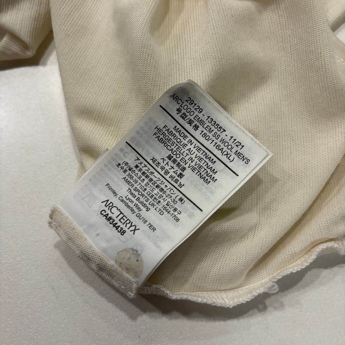 [XL] 아크테릭스 아크로고 엠블럼 반팔 티셔츠 아이보리 D431 상품이미지7