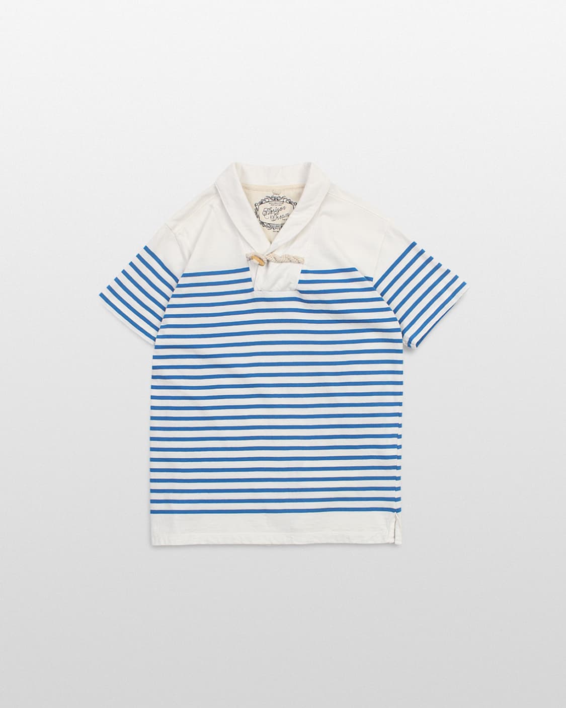 HORIZON DREAM Stripe Shawl Collar T-Shir 상품이미지1