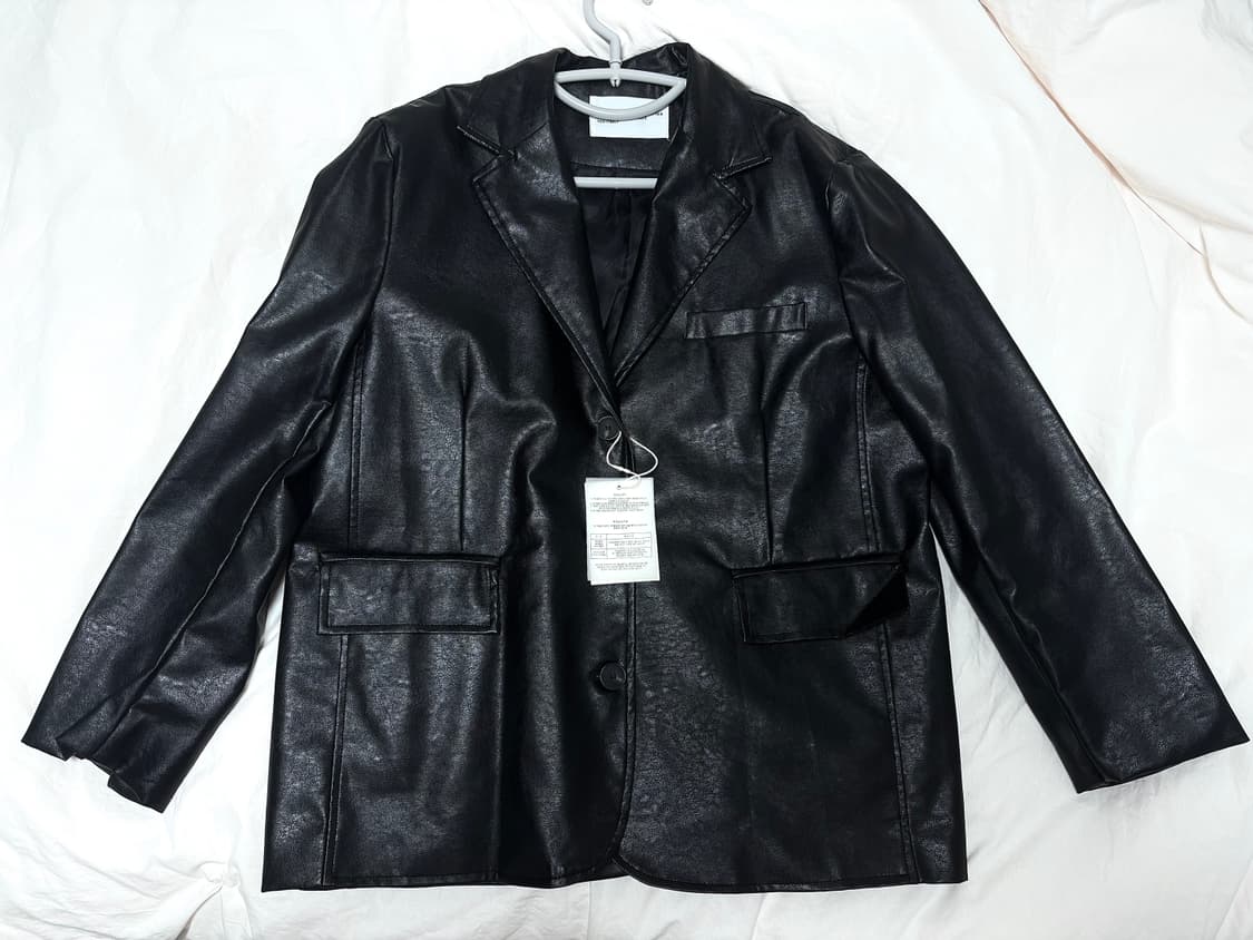 플레이스 스튜디오 크랙 오버핏 블레이저 레더 자켓 새제품[미착용] 상품이미지1