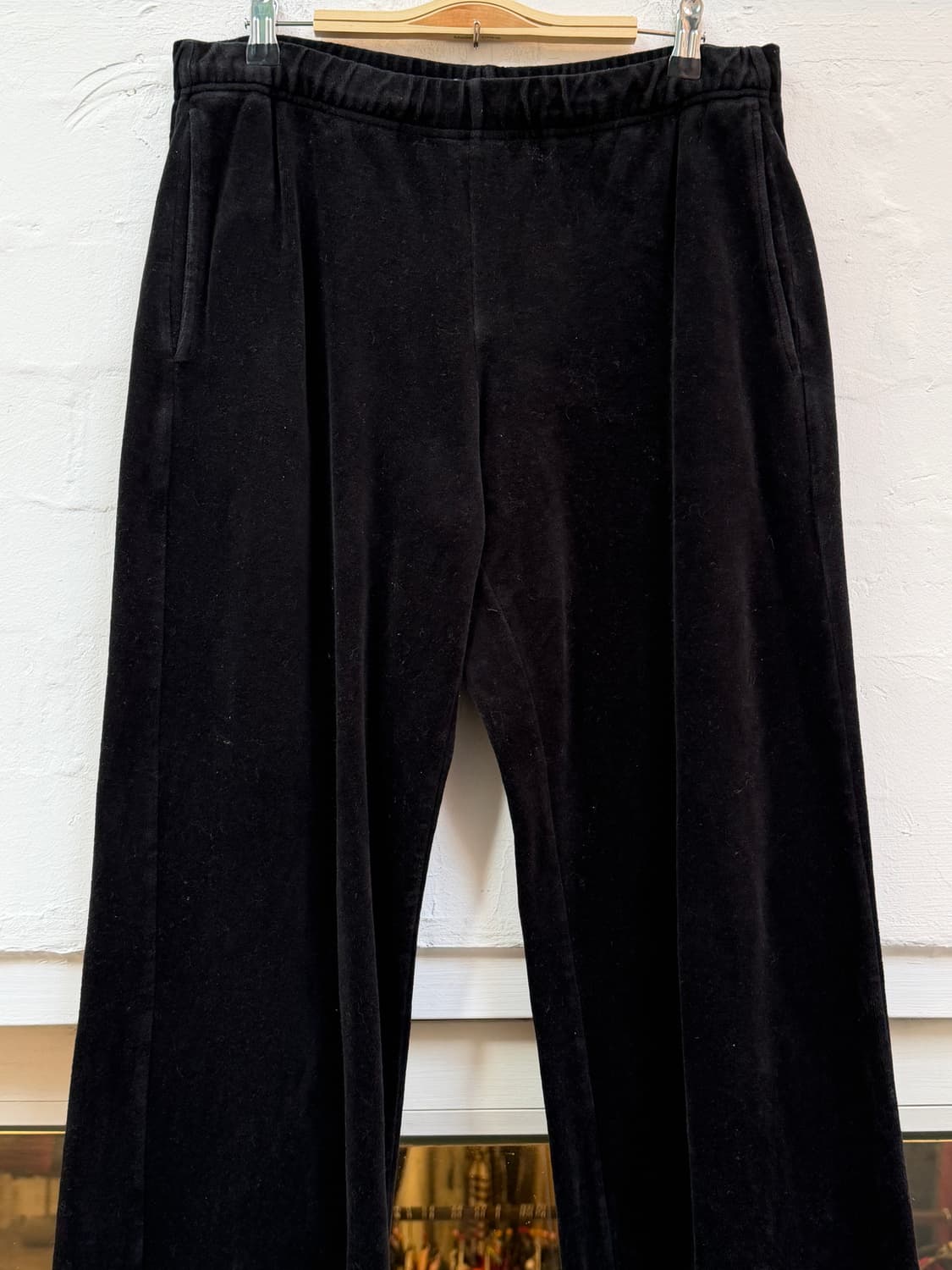 Vince 빈스 벨벳 밴딩 와이드 팬츠 블랙 S 상품이미지3