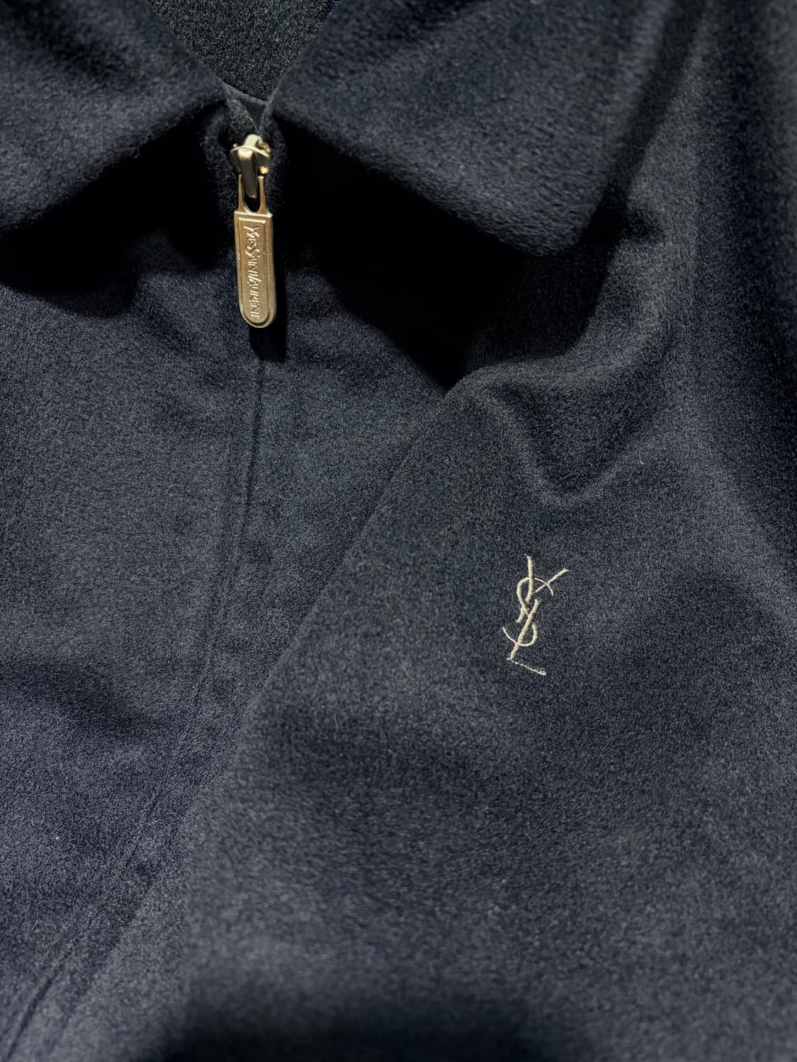 XL YSL 입생로랑 Cashmere 심볼로고 딥네이비 블루종 상품이미지4