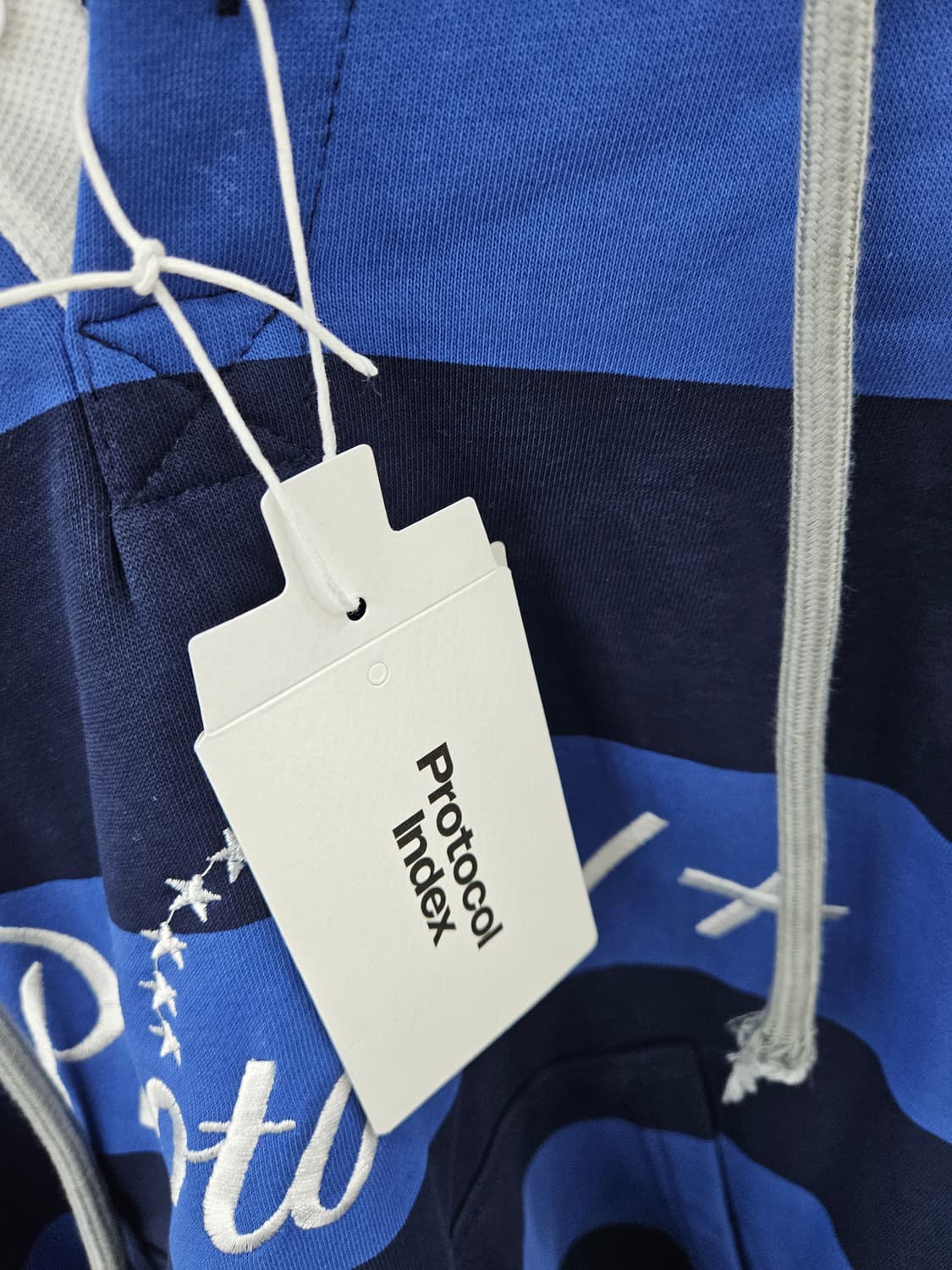 프로토콜인덱스 스트라이프 폴로 후드 블루 상품이미지3
