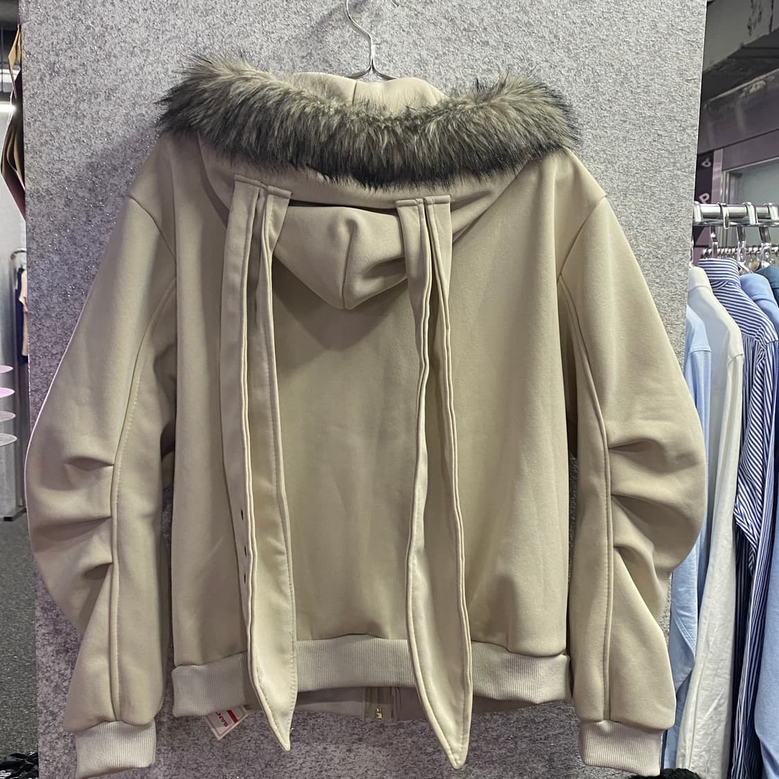 빈티지 y2k 퍼 후드 집업 B3198 상품이미지3