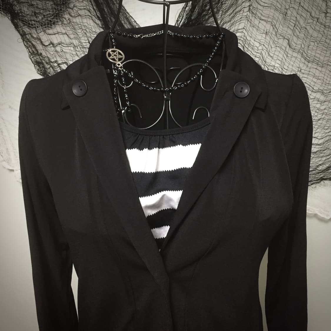 Goth stripe jacket dress set 상품이미지7
