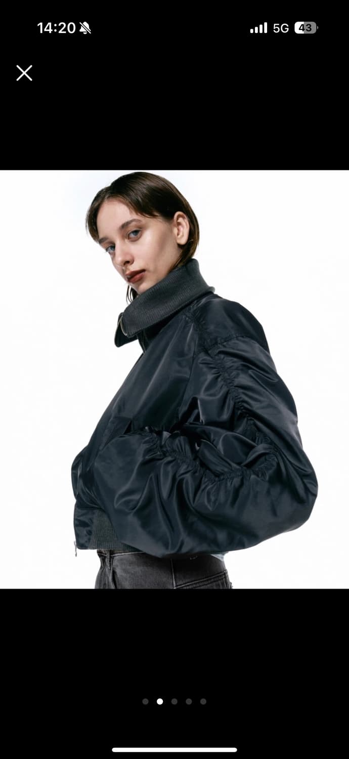 인사일런스 우먼 셔링 MA -1 점퍼 블랙 미듐 상품이미지2