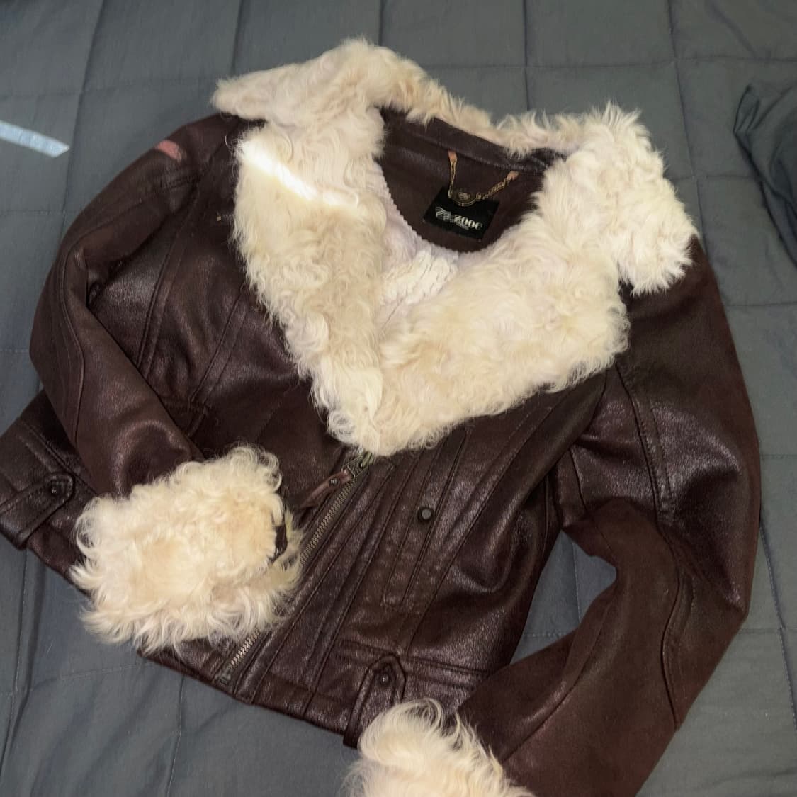 빈티지 레더 퍼 무스탕  상품이미지3