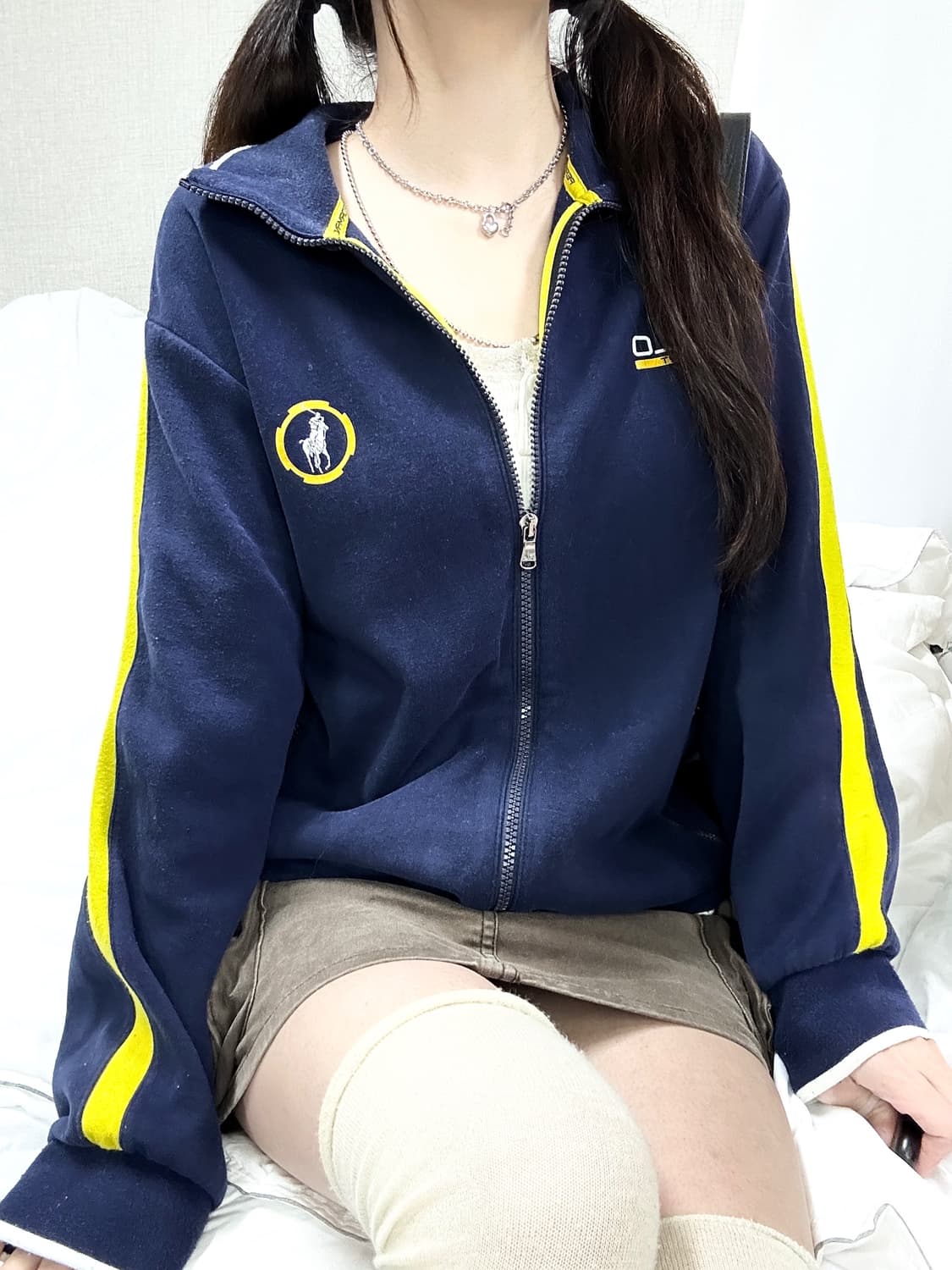 폴로 네이비 사이드라인 코튼집업 상품이미지1