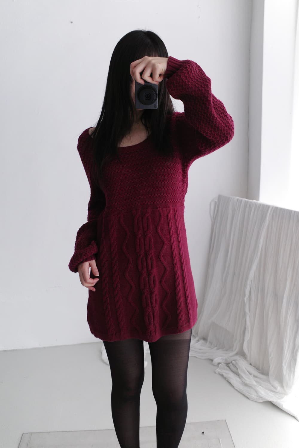 deep U-neck long knit  상품이미지5