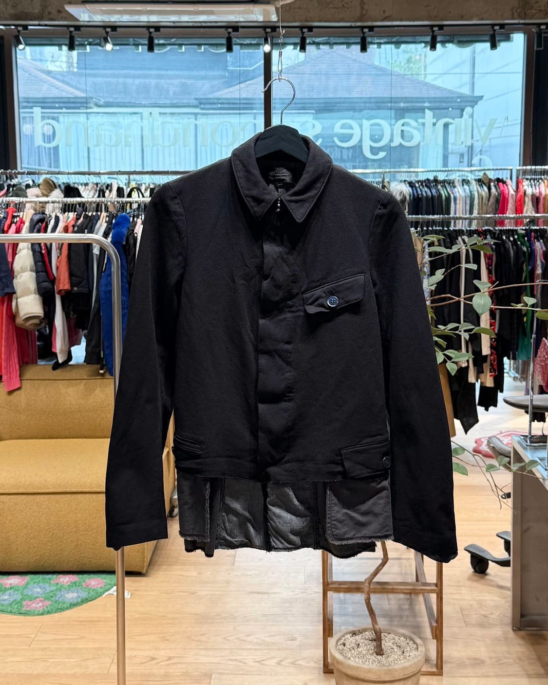 꼼데가르송 robe de chambre 블랙 AD2002 레이어드 자켓  상품이미지1