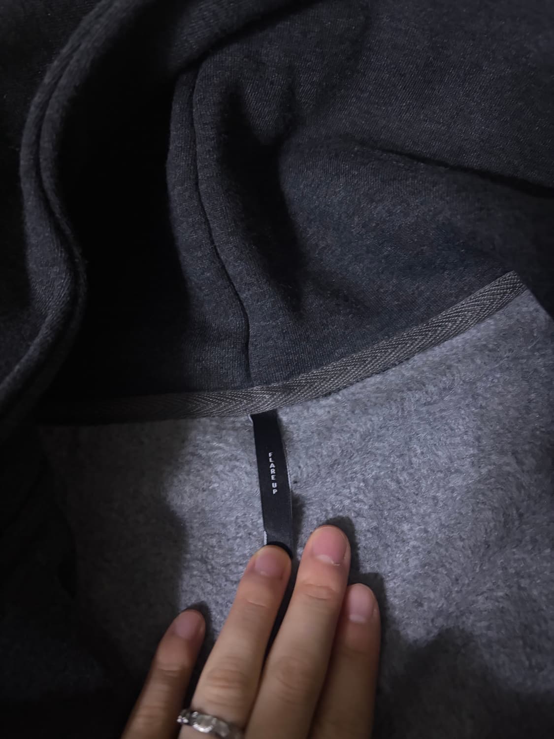 플레어업 더블후디 차콜 상품이미지3