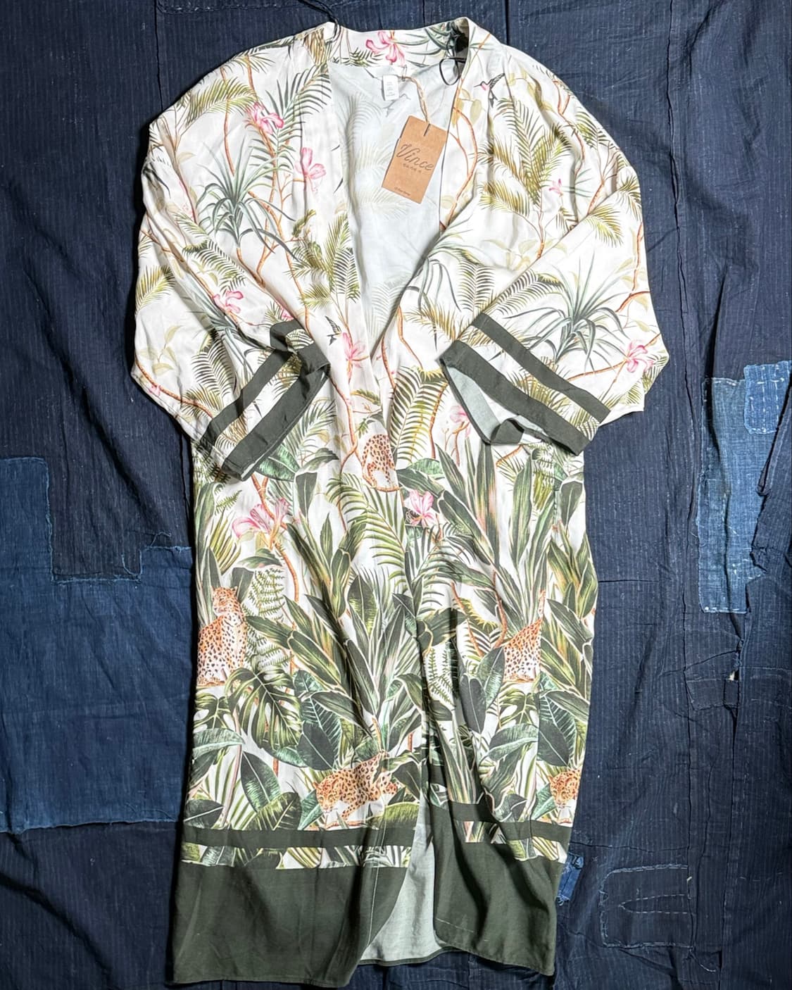 H&M 트로피컬 정글 프린트 기모노 로브 S 상품이미지1