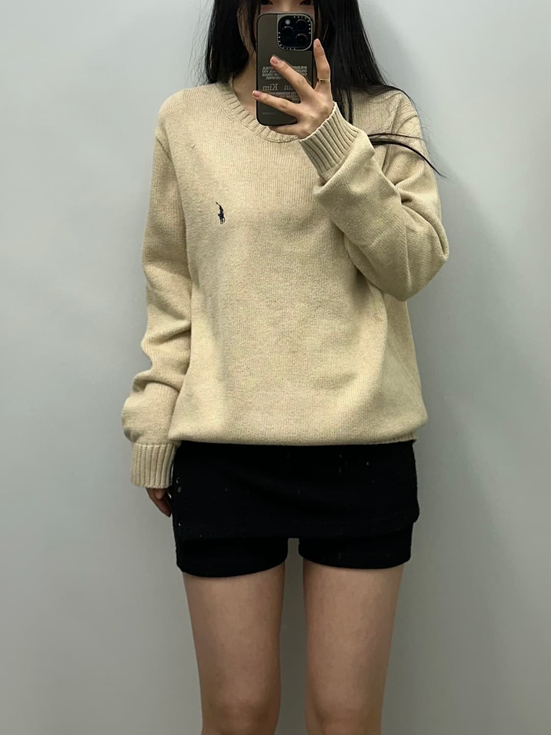폴로 랄프로렌 베이지 코튼 라운드 니트 상품이미지1