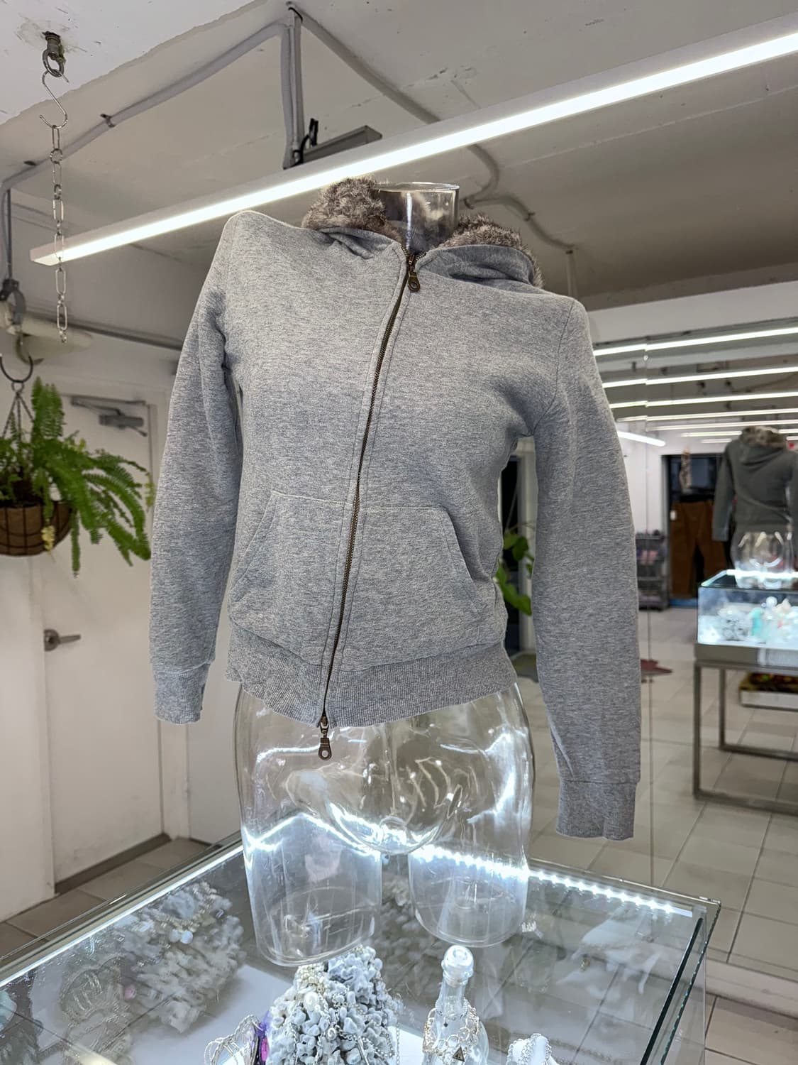 fur trim zip up hoodie 상품이미지4