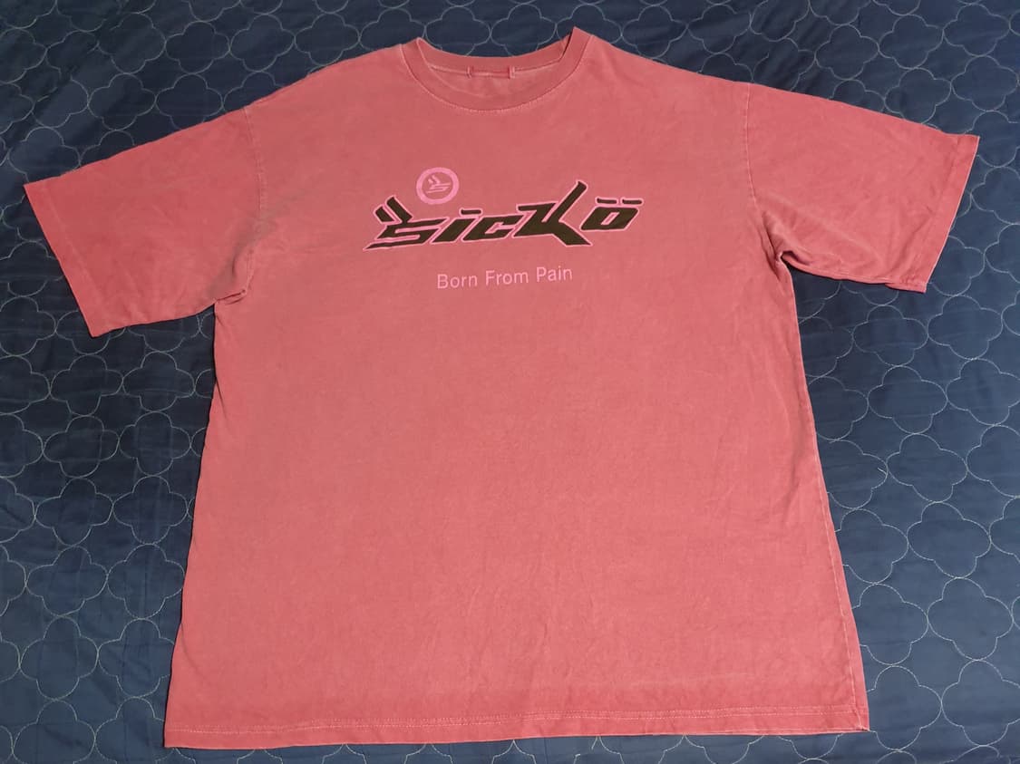(일본 빈티지) SICKO 피그먼트 워싱 오버핏 프린팅 반팔티 (F) 상품이미지1
