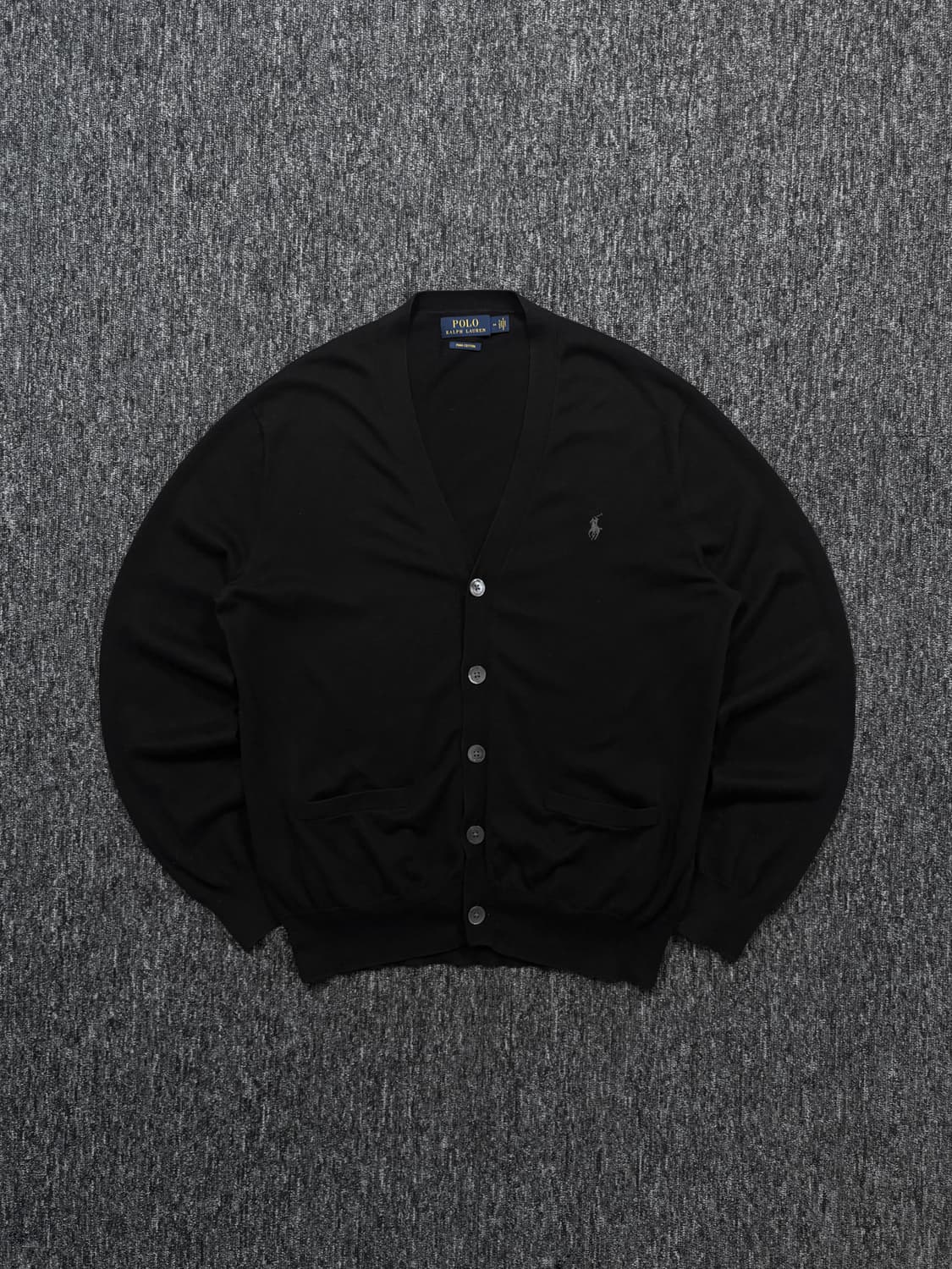 폴로 블랙 피마 코튼 브이넥 가디건 상품이미지4