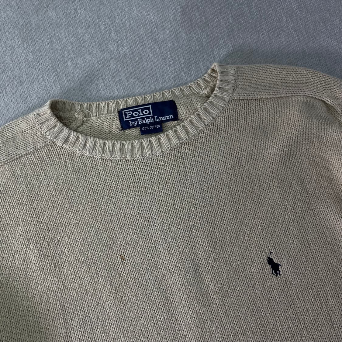 100 폴로랄프로렌 코튼 베이지 니트 상품이미지2