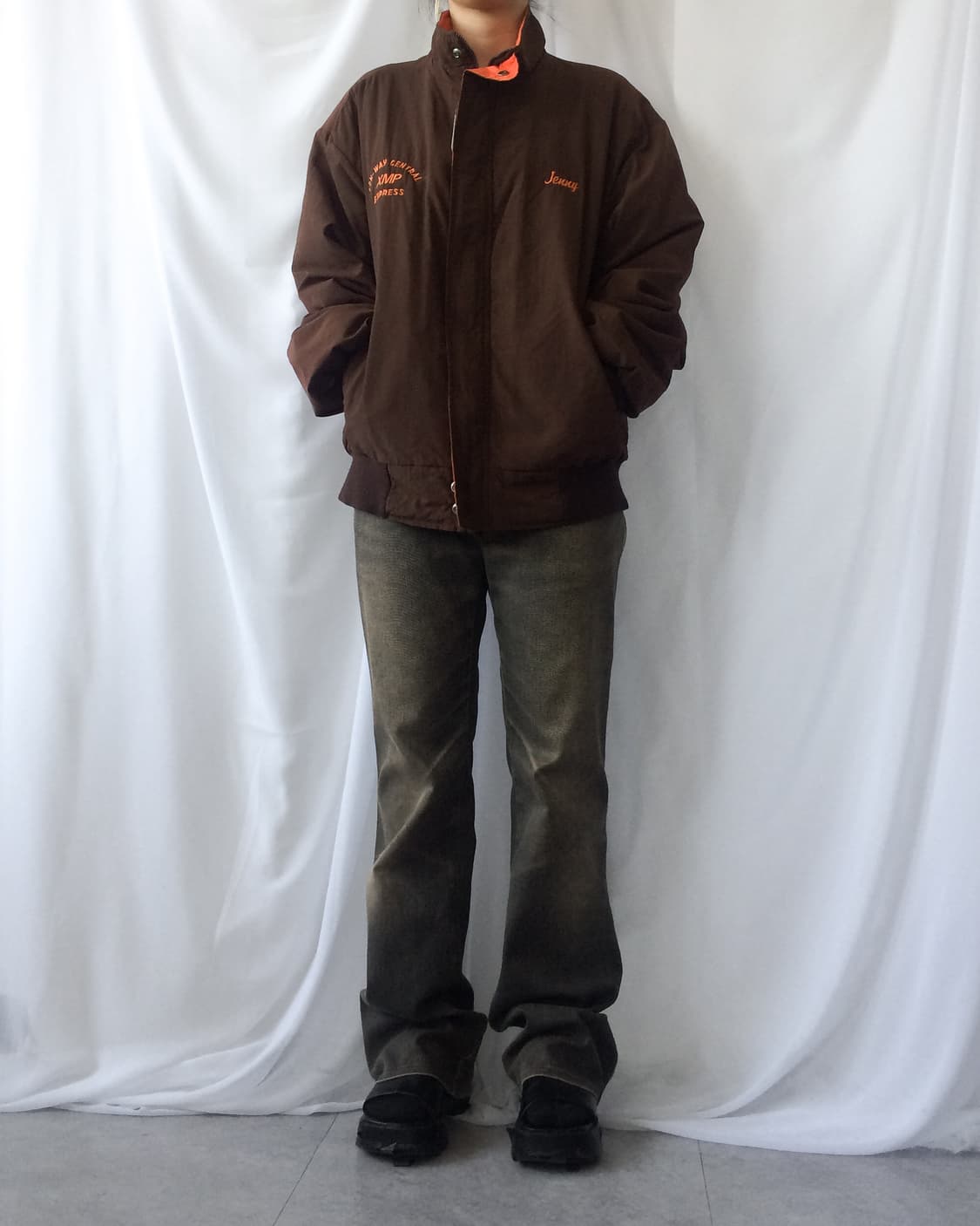 High neck over fit bomber jacket 상품이미지5