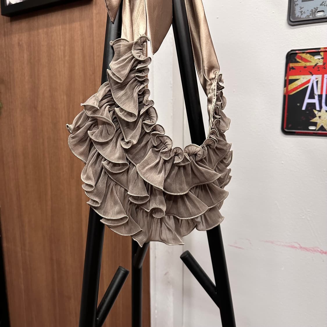 Beige Khaki Shirring long Dress 상품이미지8