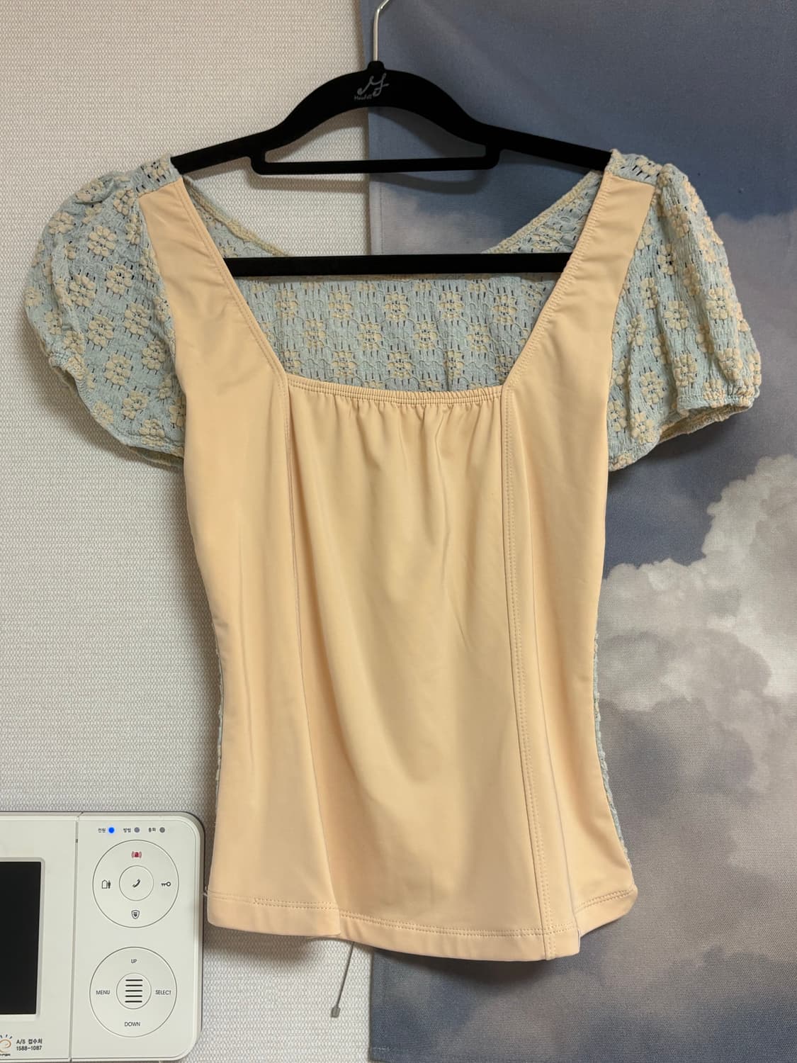 민지에나 minjiena 민트 리버시블 레이스 티셔츠 상품이미지1