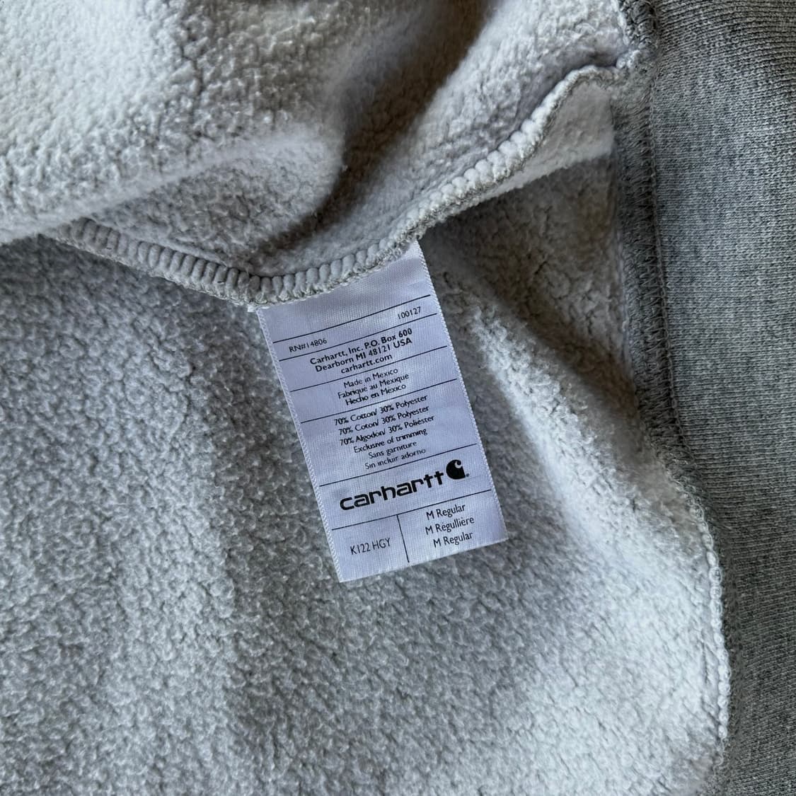 [L]칼하트 WIP 미드웨이트 그레이 후드집업 상품이미지8