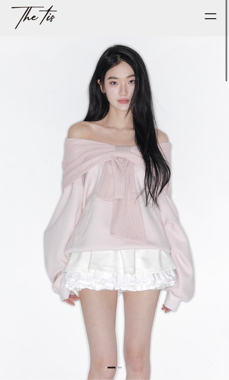 더티스 리본 후드 후디 핑크 상품이미지1