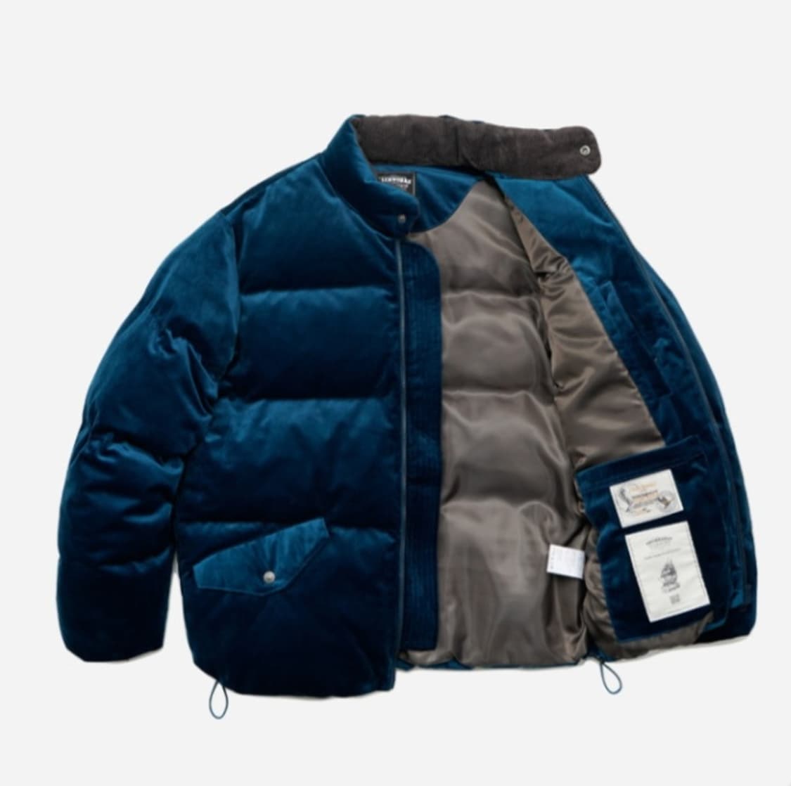 프리즘웍스 벨벳 덕다운 패딩 네이비 상품이미지4