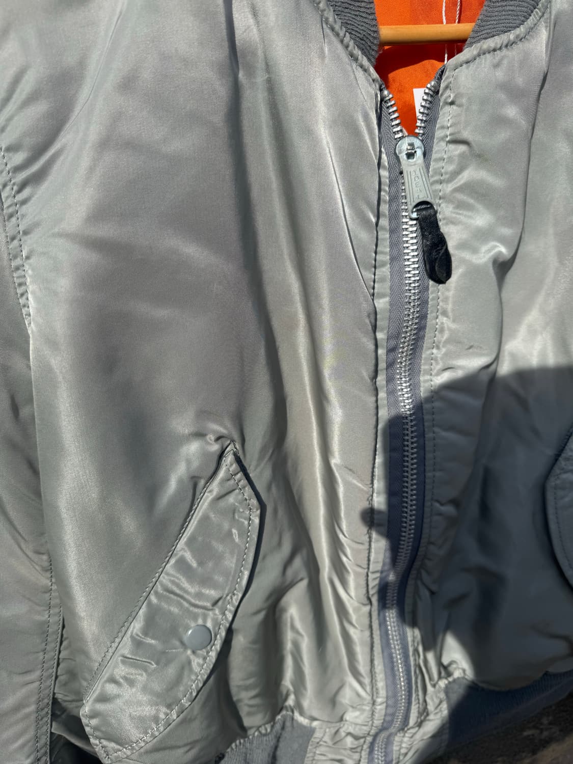 90s 알파인더스트리 미군 미공군 ma-1 항공 점퍼 자켓 그레이 상품이미지5