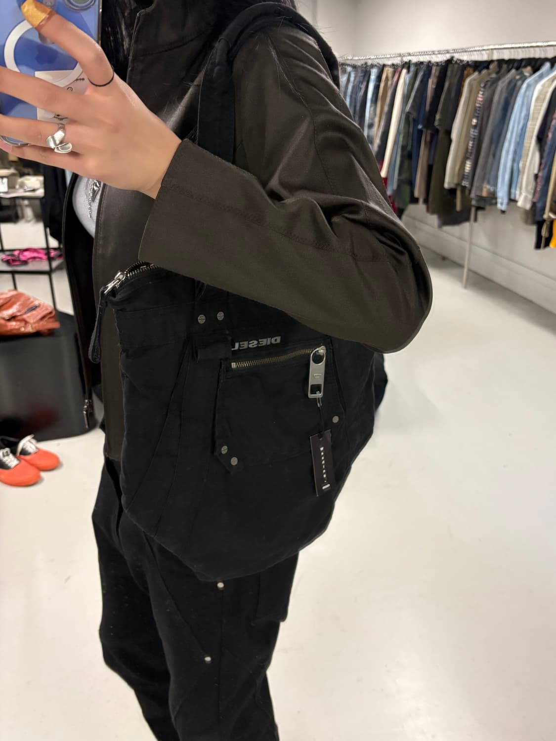 DIESEL cotton tote bag black  상품이미지1