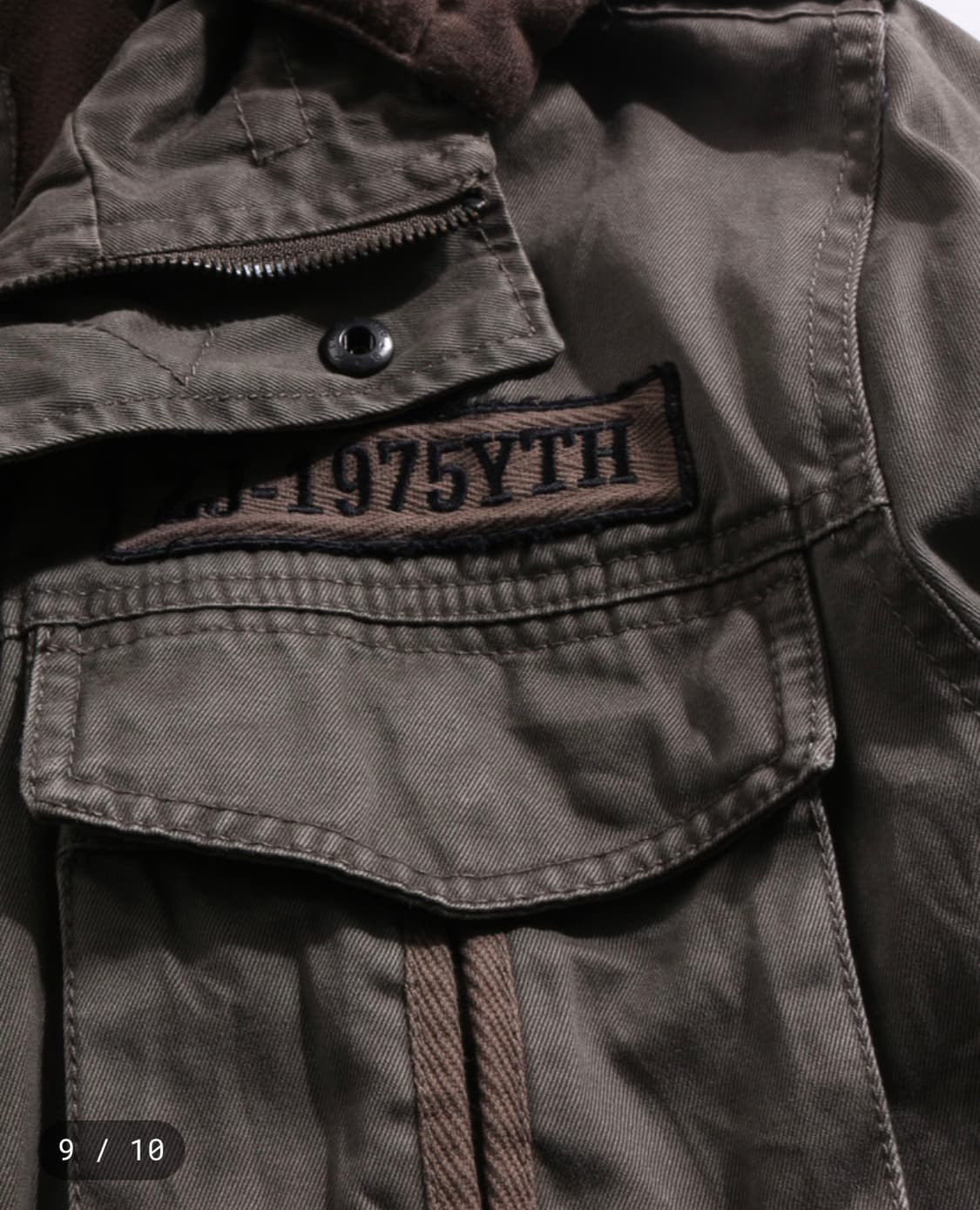 자라 ZARA 빈티지 후드 야상 자켓 카키 브라운 그런지 상품이미지9