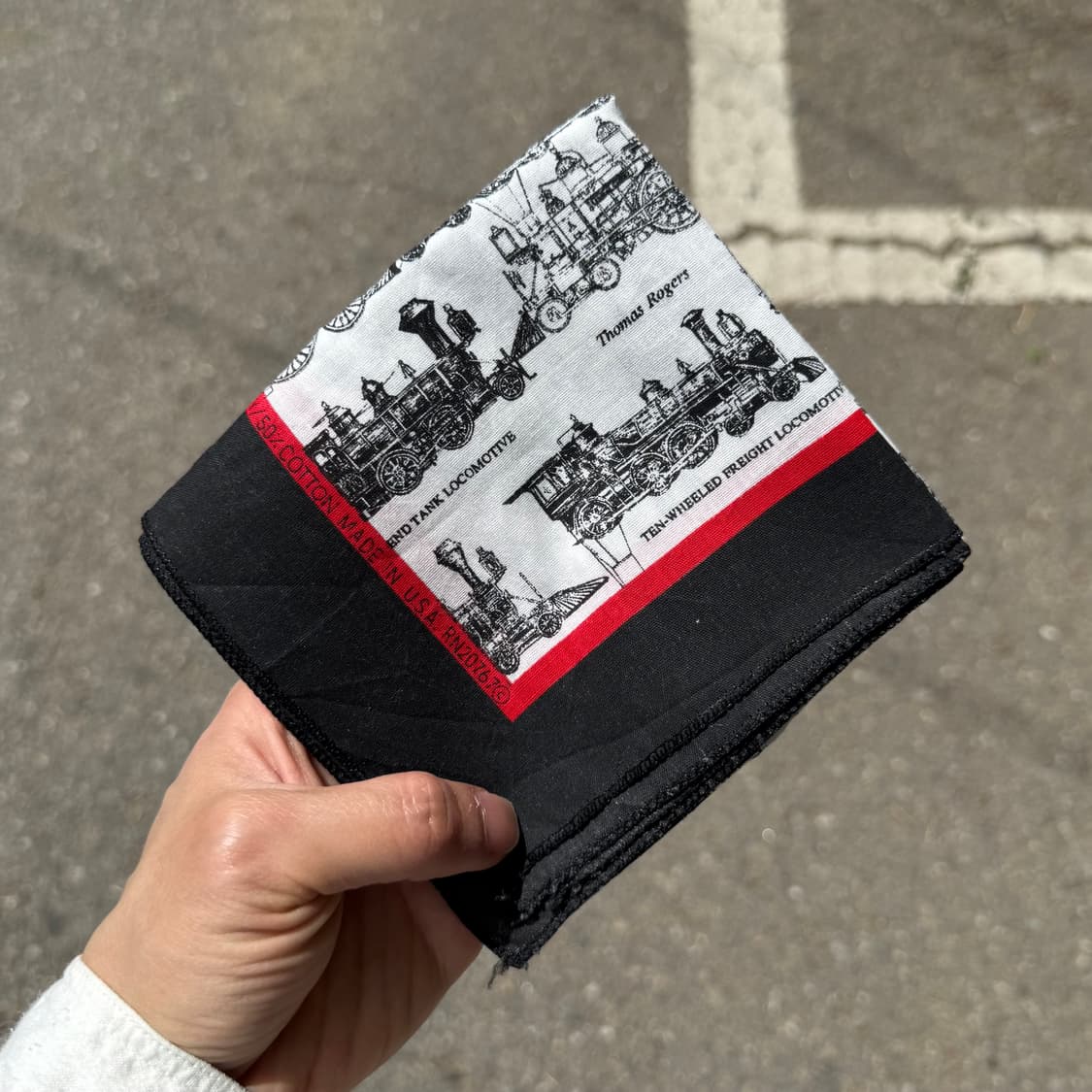 80s 기관차 프린트 반다나 상품이미지3