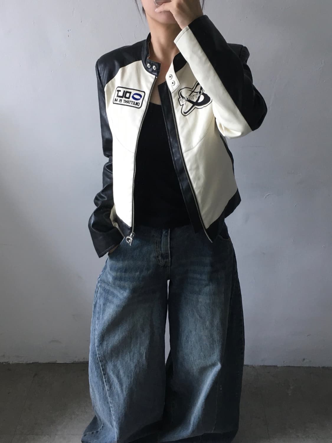 빈티지 레이싱 라이더 자켓 상품이미지2