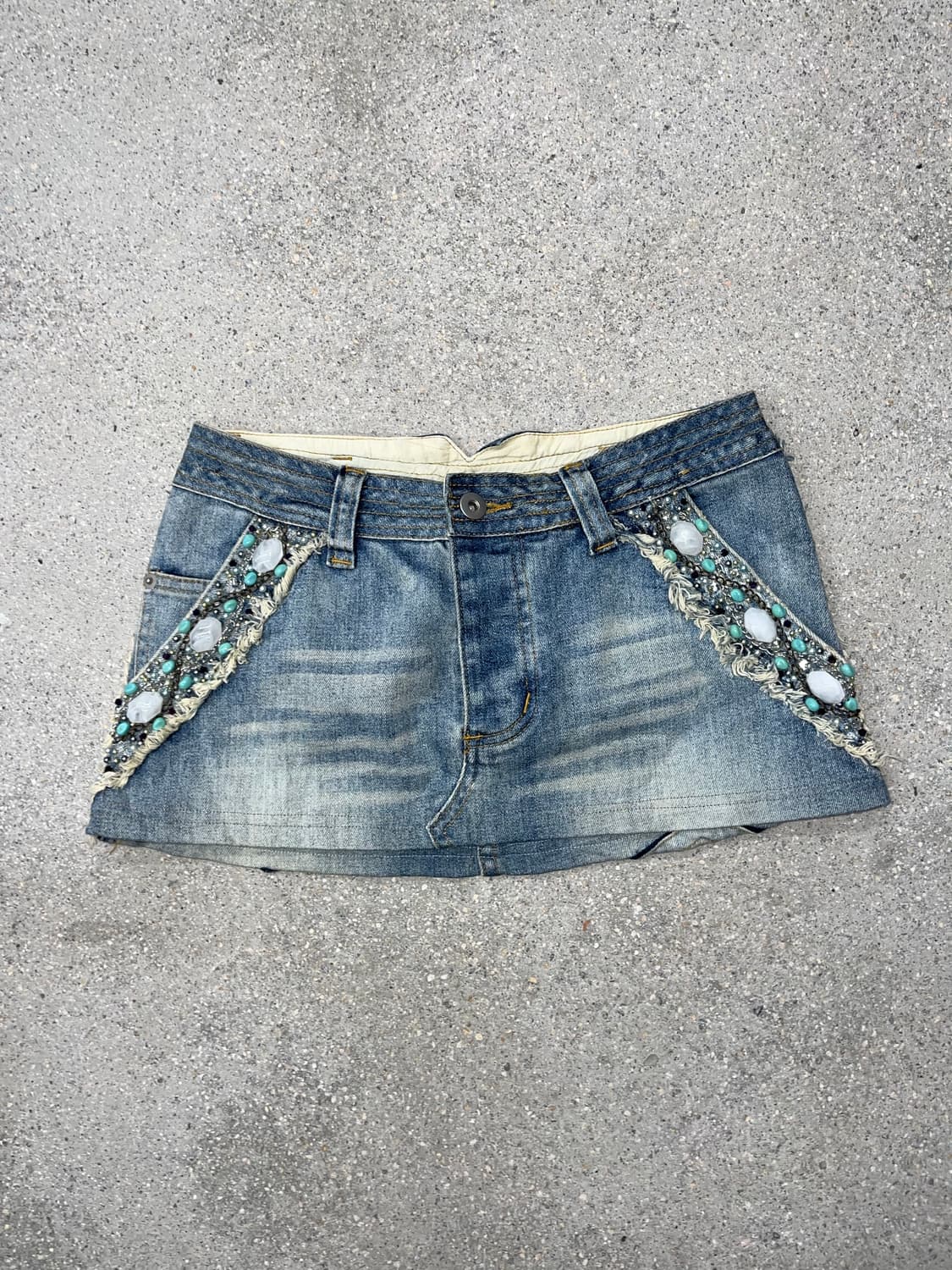 DOROA 비즈 데님 미니 스커트 상품이미지1