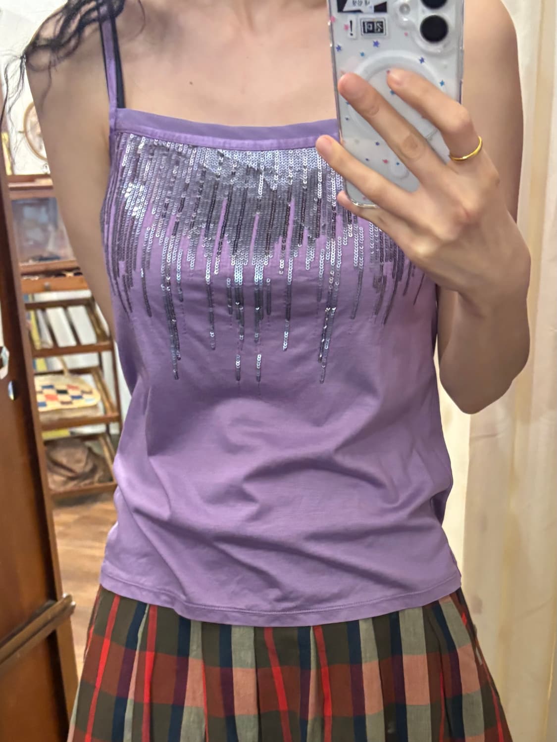 jpn vintage purple gliter sleeveless 상품이미지1