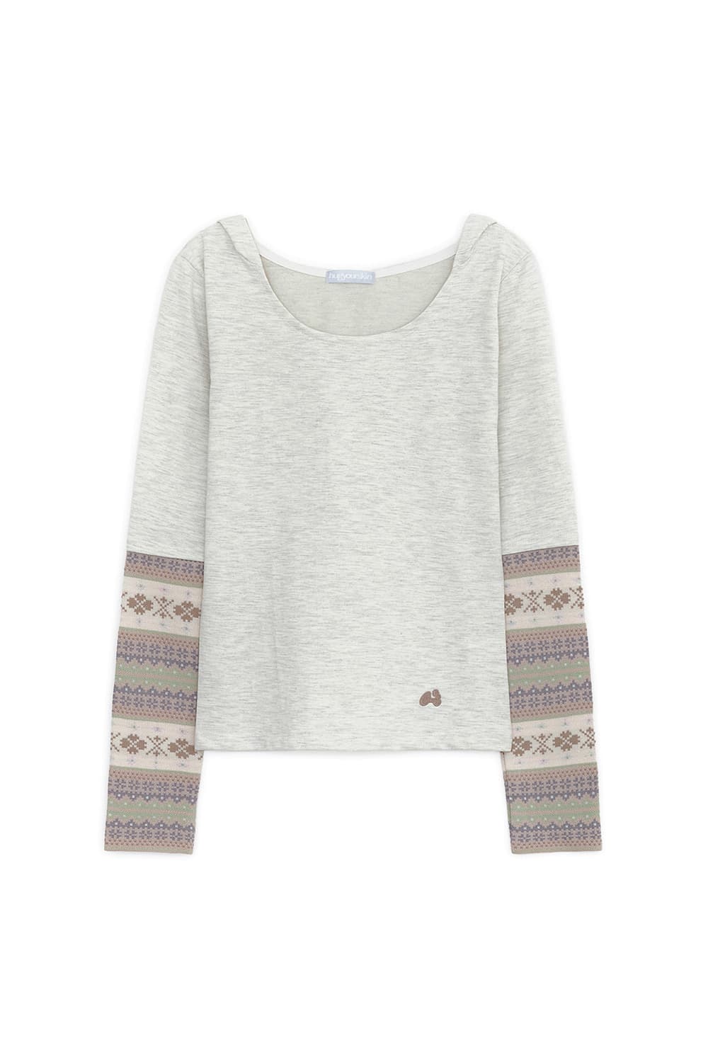 허그유어스킨 26ss 니트패널 슬리브 후디 오트밀 상품이미지1