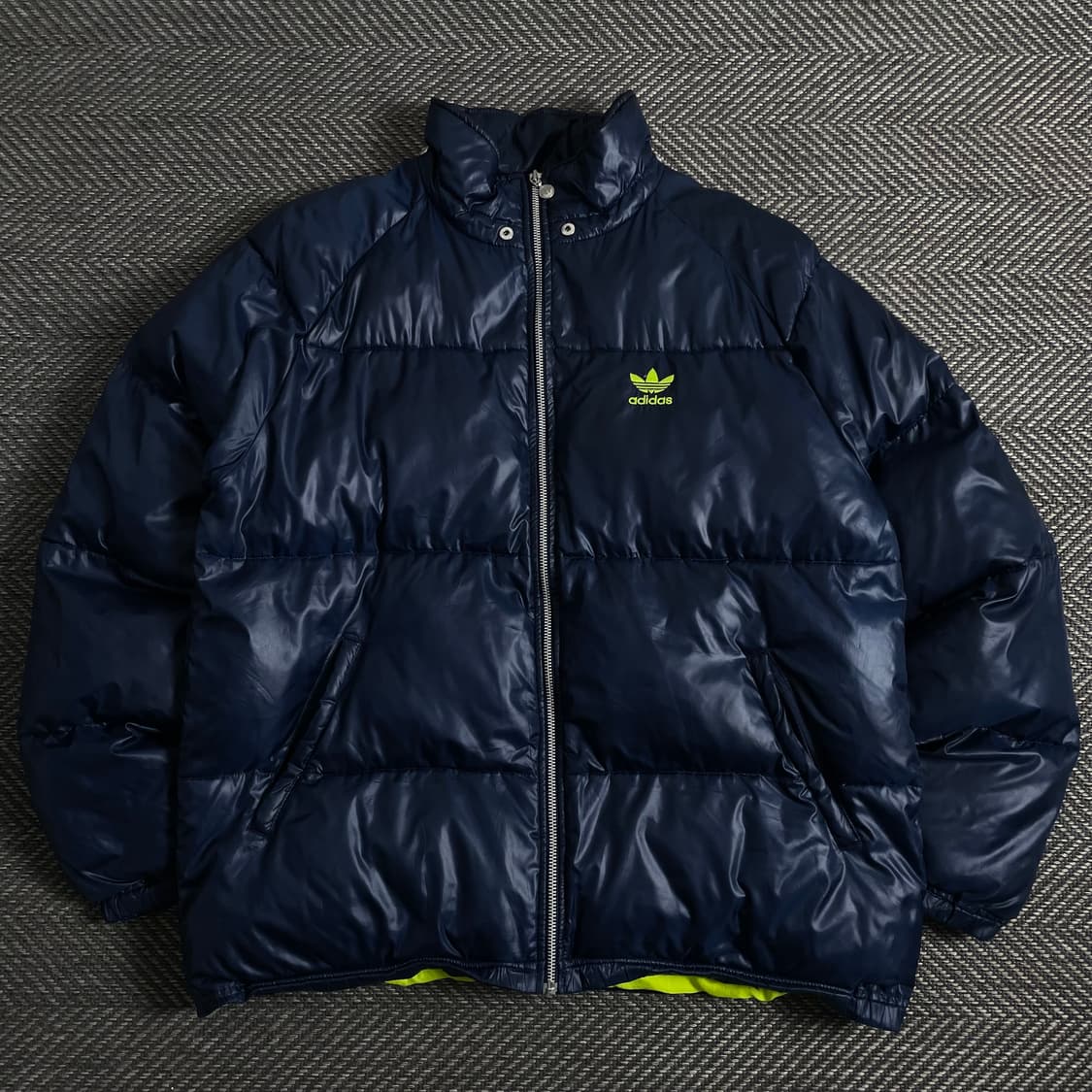00s 아디다스 네온 자수로고 네이비 패딩 점퍼y 3896 상품이미지2