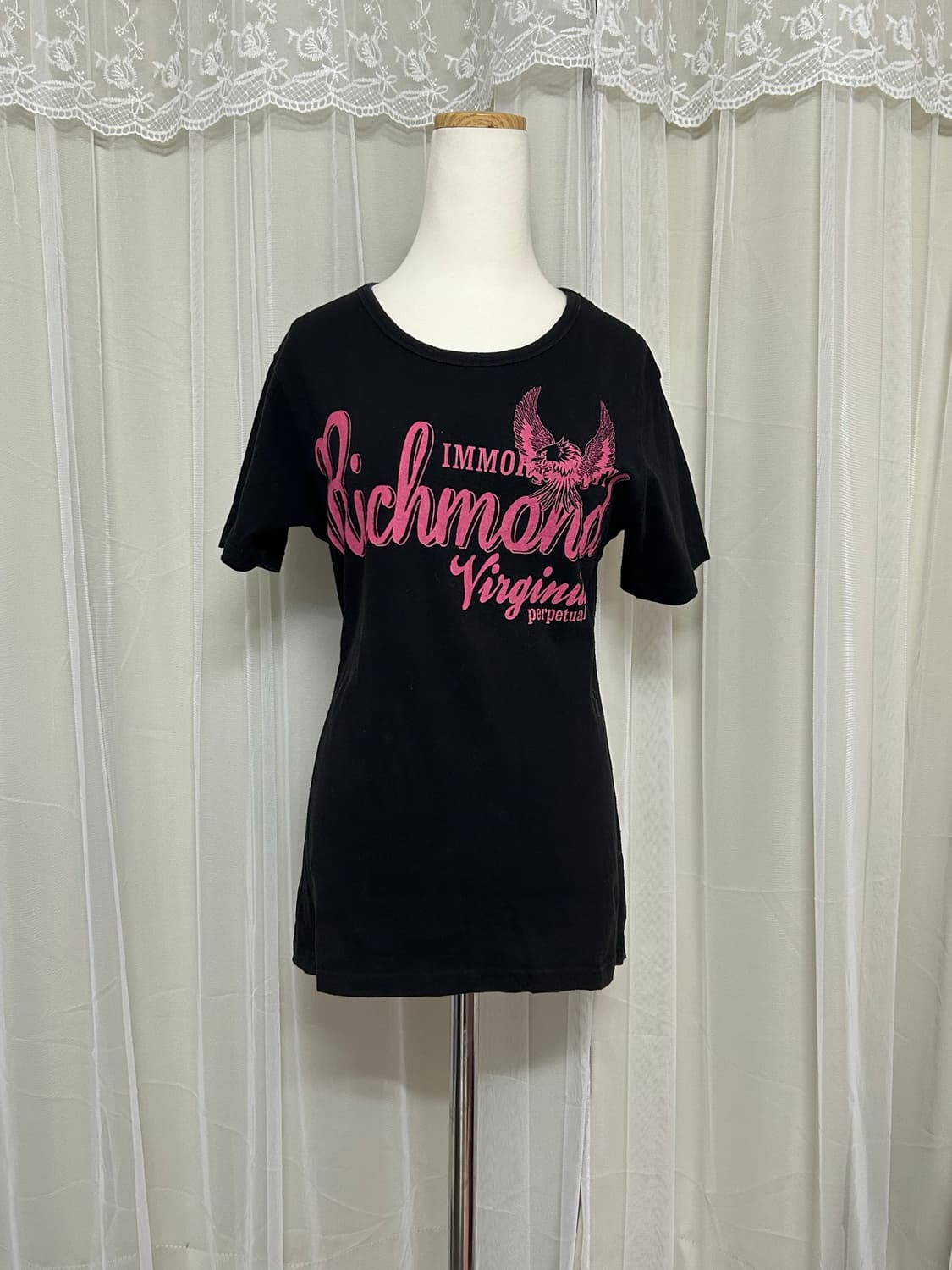 00’s y2k리치몬드 날개프린팅 딱붙 반팔 탑 상품이미지1