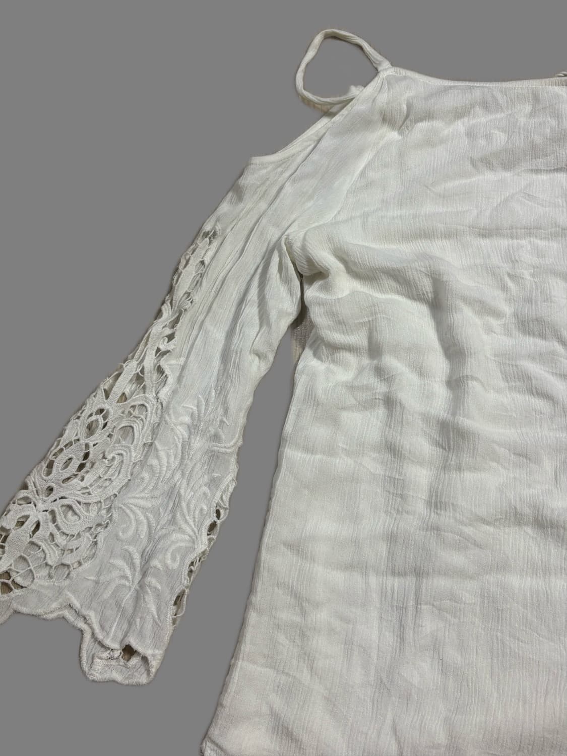 빈티지 INC 화이트 레이스 오프숄더 블라우스 상품이미지4