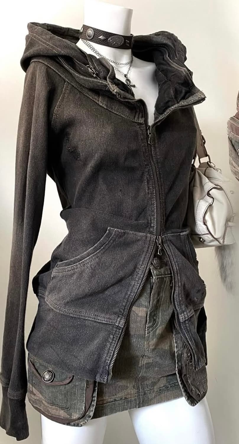 g.o.a 고아 워싱 후드집업 상품이미지1