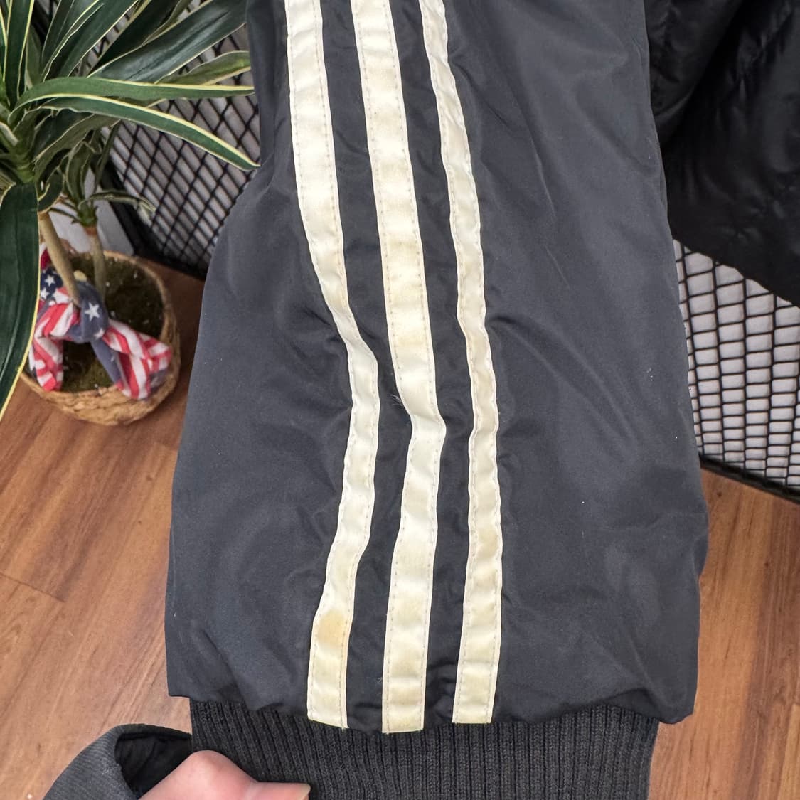 아디다스 리버시블 나일론 후드 아노락 하프 집업 디테일 블랙 화이트 상품이미지10