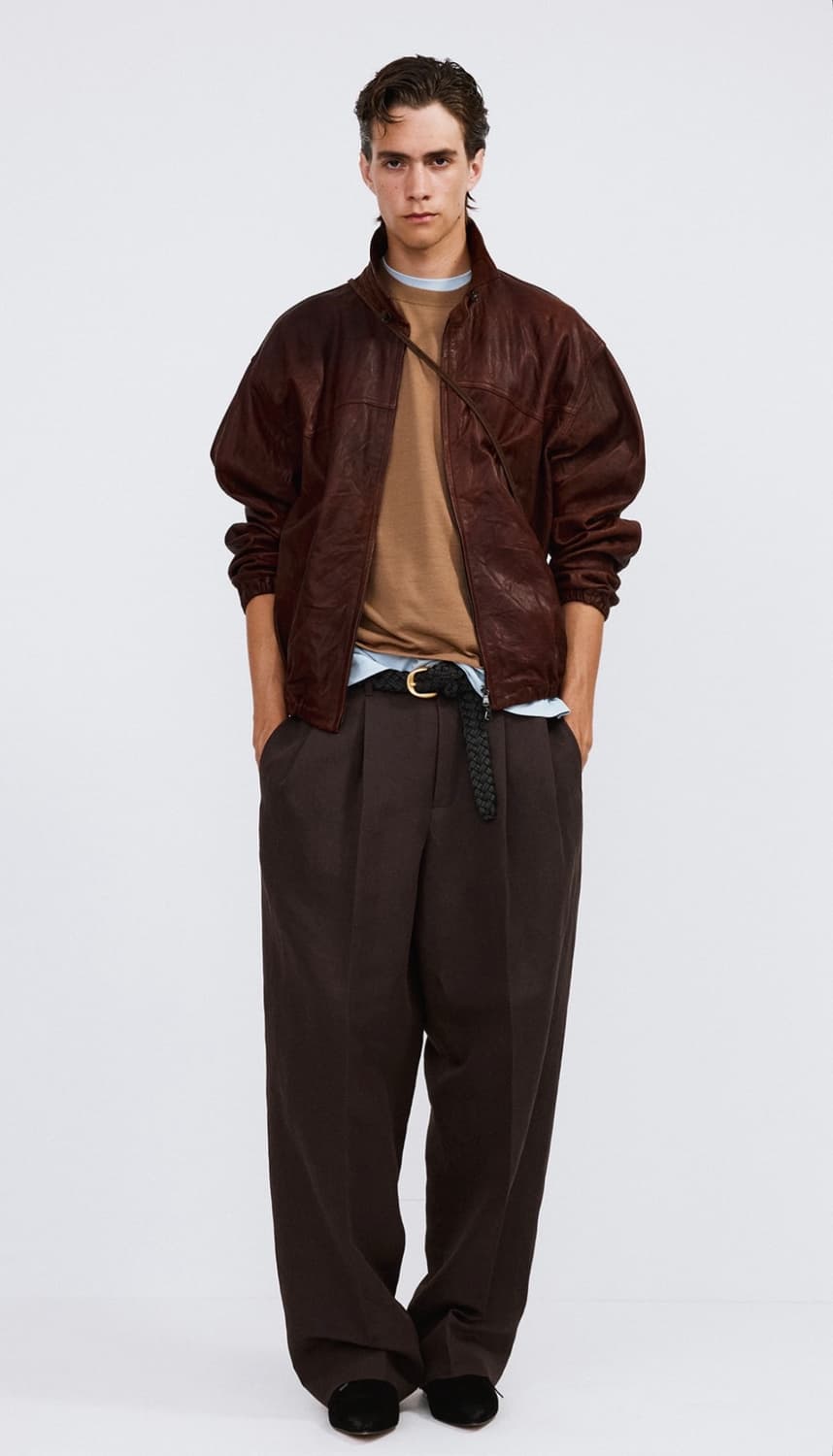 렉토 26SS 절개 자수 오버핏 코튼 반팔 티셔츠 토바코 상품이미지6