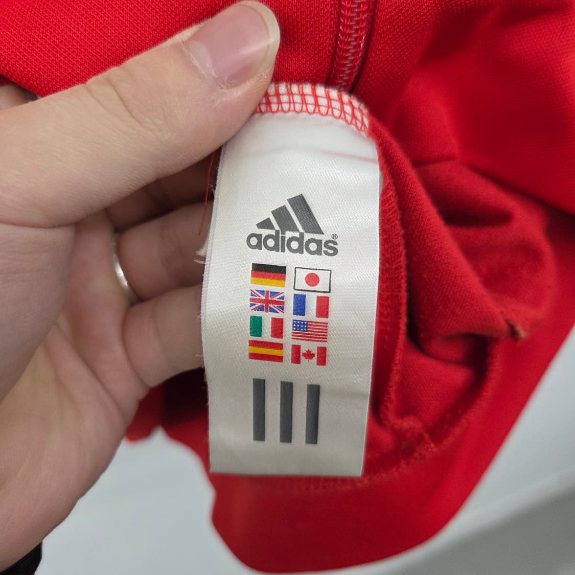 아디다스 삼선 트랙탑 레드 블루 배색 남XL 상품이미지7