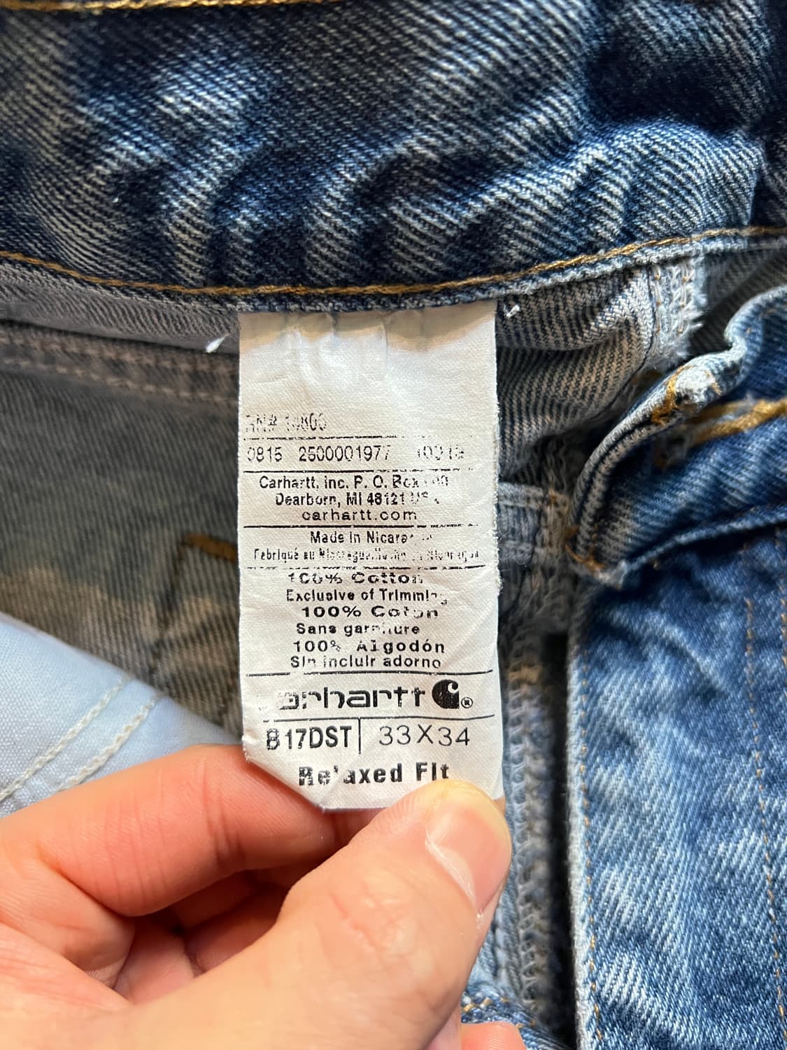 [33]칼하트 USA 빈티지 워싱 워크 데님 팬츠 상품이미지7