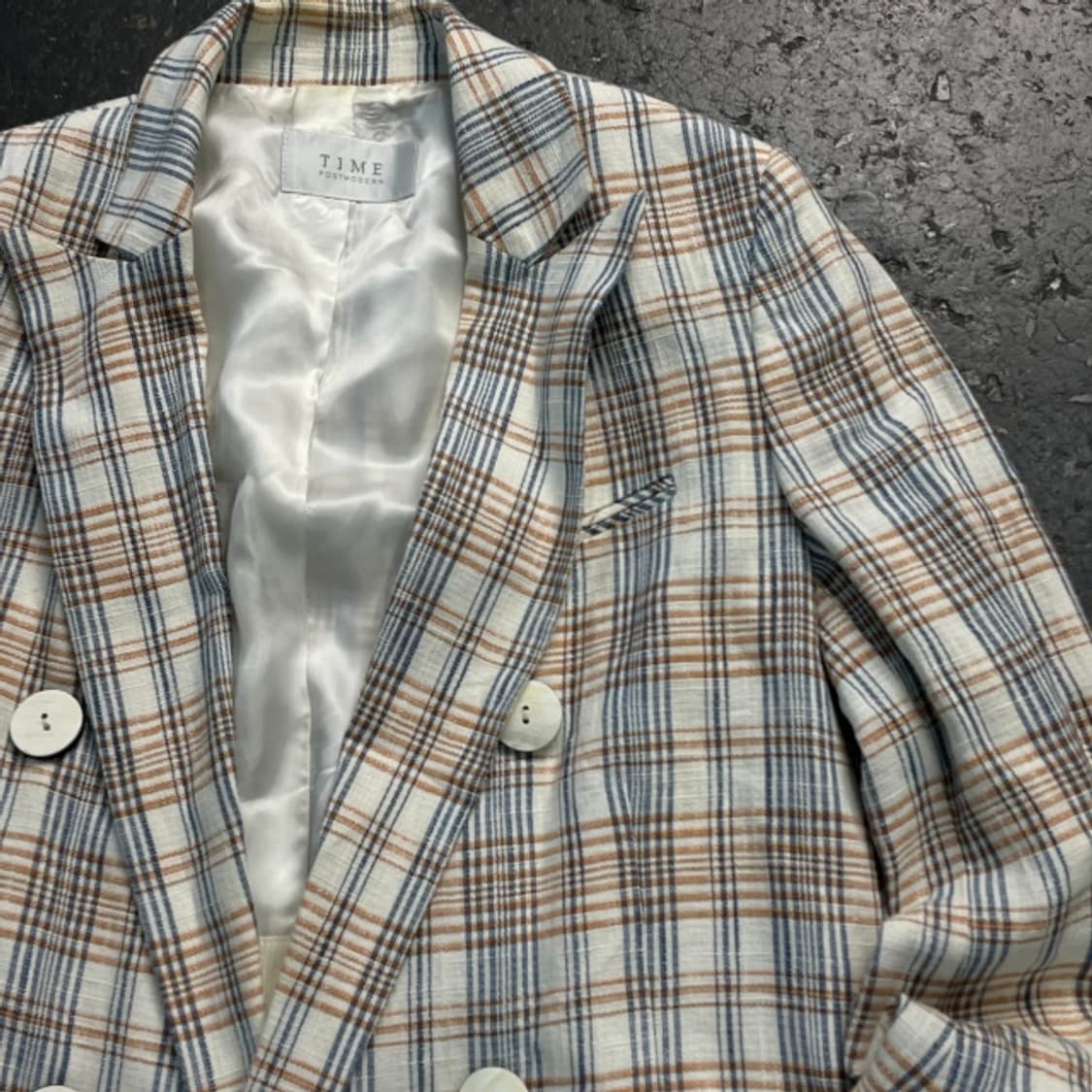 82 타임 체크 더블 자켓 상품이미지2