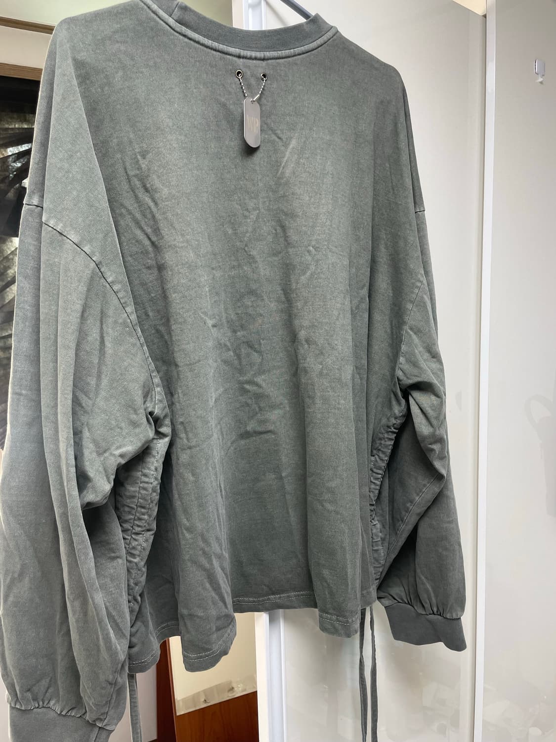 왑웍스 더블유피 밀리터리 셔링크롭 크루넥 카키 상품이미지3