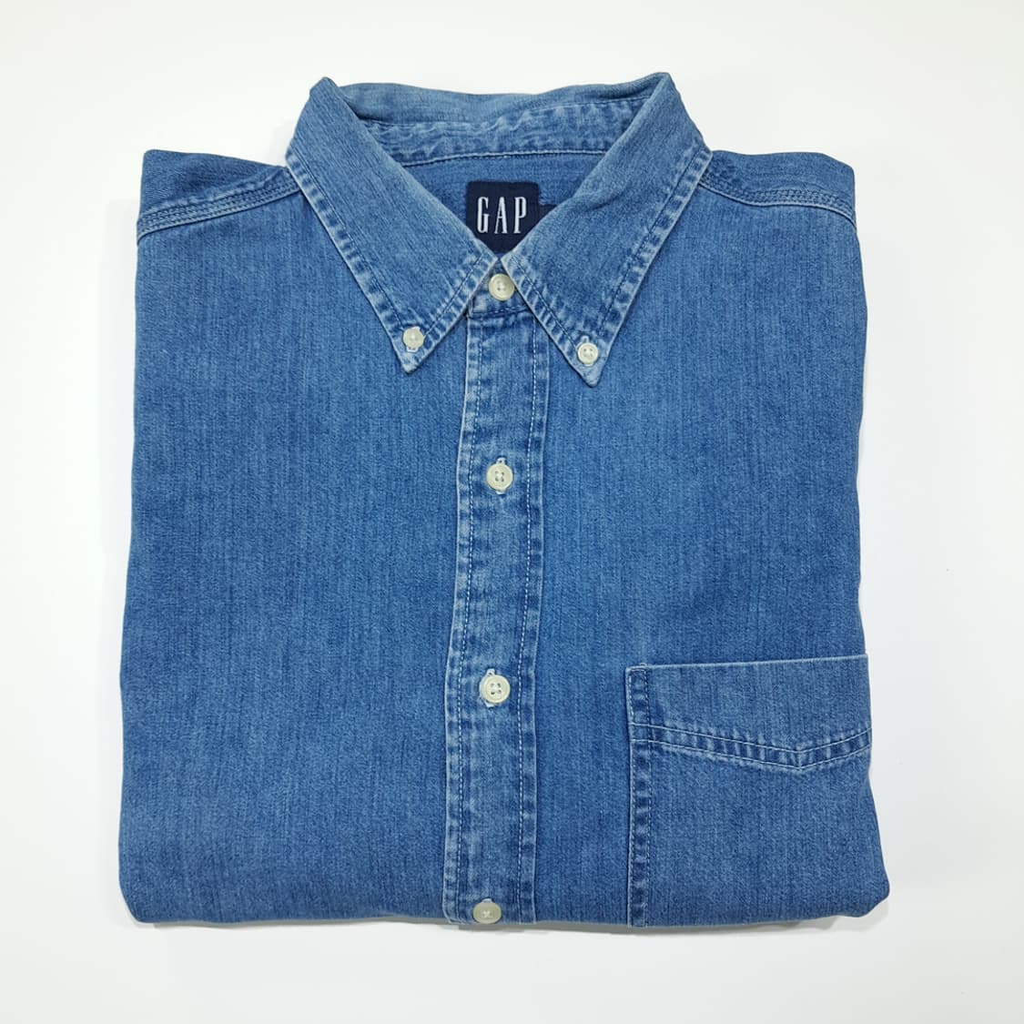CL232 L 갭 90s 올드갭 데님 버튼다운 셔츠 남방 상품이미지7