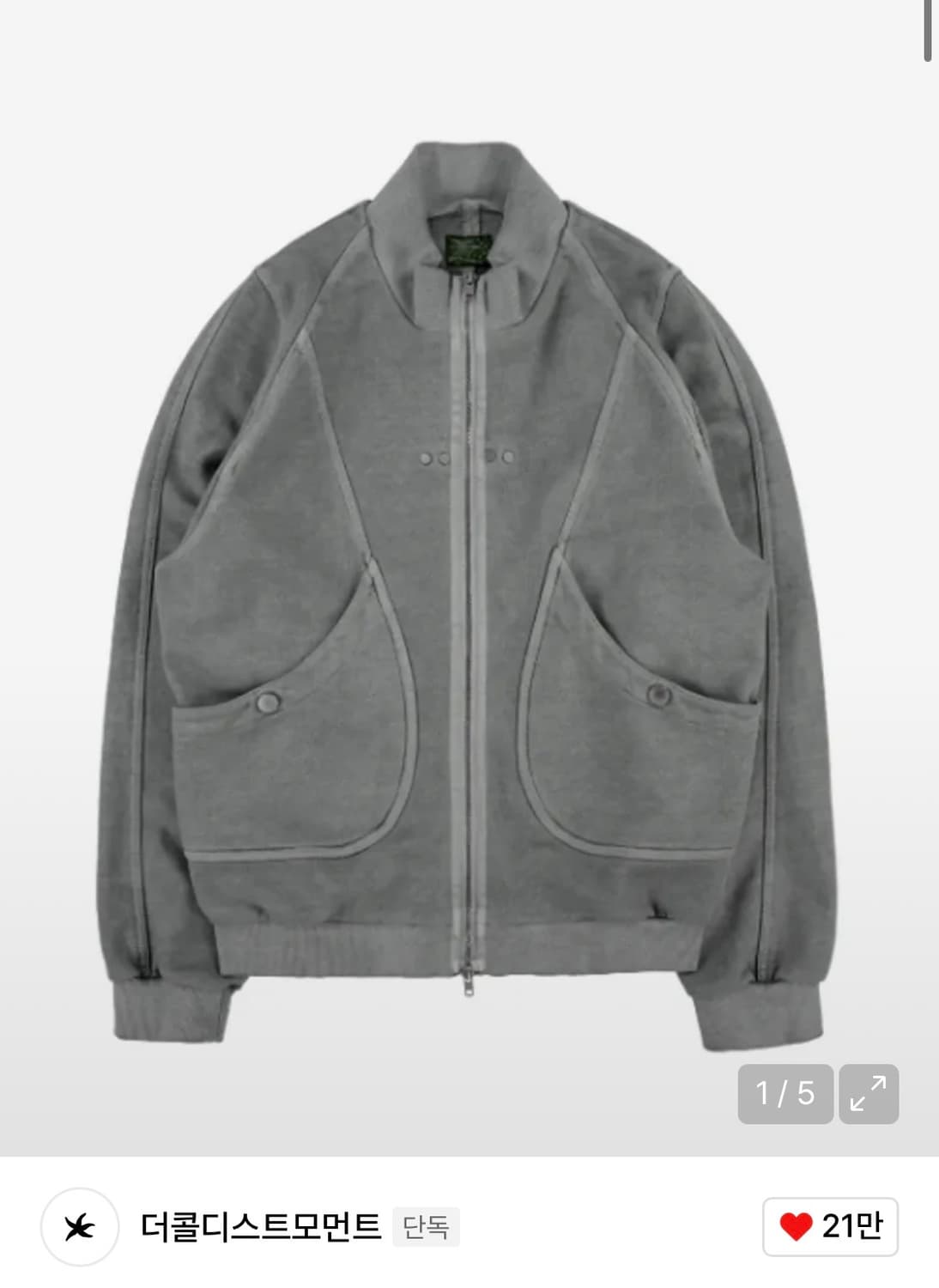 TCM vintage jersey zip-up (charcoal) 상품이미지1