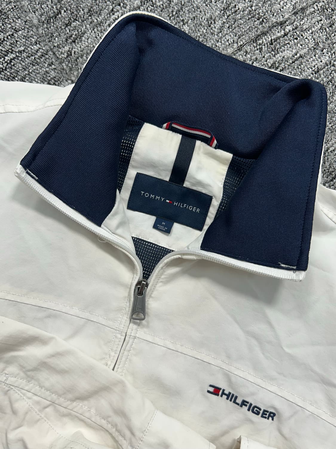 타미 힐피거 화이트 블루종 자켓 M 상품이미지5